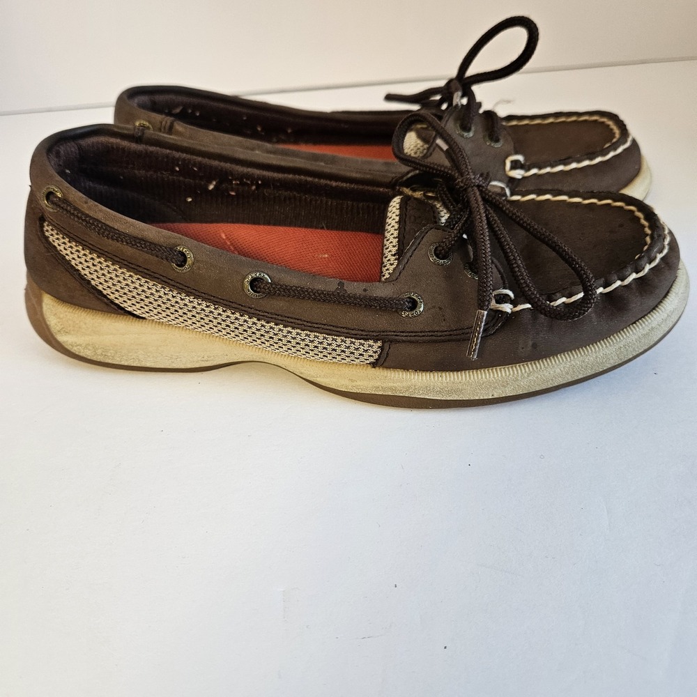Sperry Top Sider Leather Upper 6.5M Brown Casual Comfort